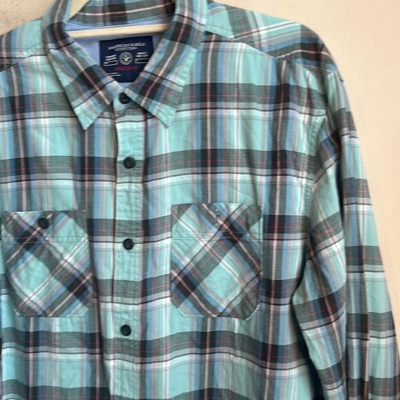 AE Athletic Fit Men’s Plaid Shirt XL - Picture 2 of 6
